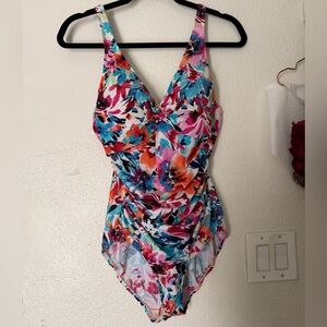 Swim Solutions Labelle Fleur Allover Slimming One-Piece Swimsuit